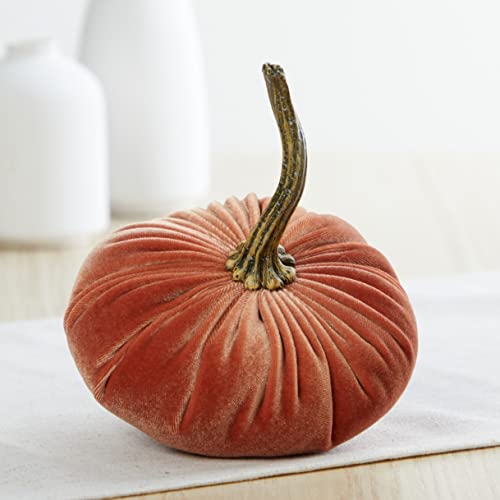 Your Heart's Content Velvet Pumpkin Set of 3 Small Autumn Decor - Bronze Rust Variation