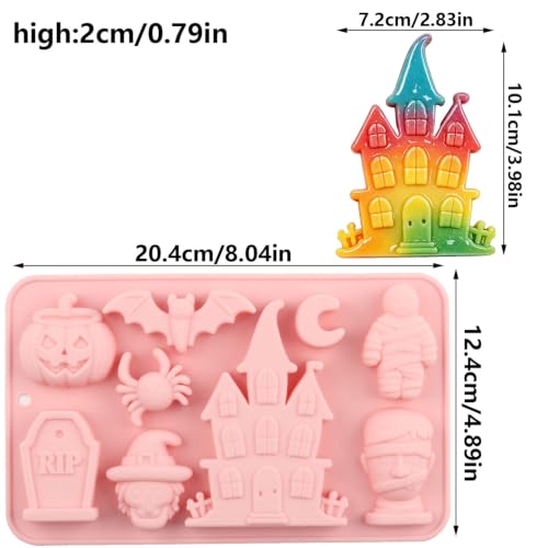 Halloween Themed Silicone Candy Molds - 9 Cavity Pumpkin Bat Spider Style B