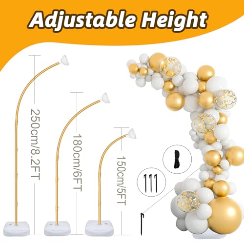 Gold Balloon Arch Stand with Base 8.2FT & 6FT - Creative DIY Event Decor - Variation of THIS listing