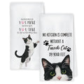 Tuxedo Cat Kitchen Towels Set of 2 - Funny Hand Towels for Cat Lovers, 16x24 Inches, Tuxedo Cat B Variation