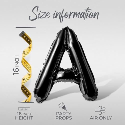 Black Letter Balloons - 16 Inch Alphabet Foil Mylar Halloween Party Banner - Drink Up Witches