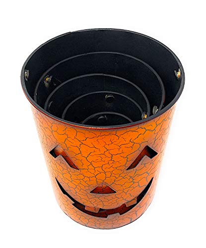 Halloween Pumpkin Candle Holders Set of 5 Rustic Metal Jack-O'-Lantern Decor