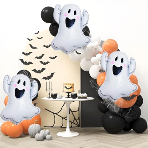Halloween Balloons Set - 6 Large Spooky Foil Balloons for Party Decorations