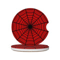 Red Spider Web Car Coasters Set - 2 Pack 2.56 Inch Absorbent Ceramic