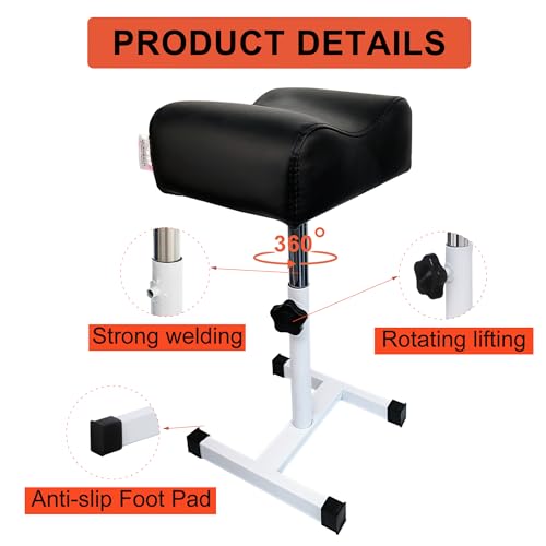 QUEESALN Pedicure Stand Stool Footrest Stand Adjustable Height Technician SPA Beauty Stand Stool with Non-Slip SPA Salon Home Equipment Black