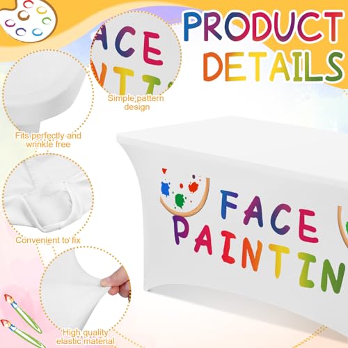 Face Painting Tablecloth - 6 Ft Stretch Spandex Fitted for Events & Parties