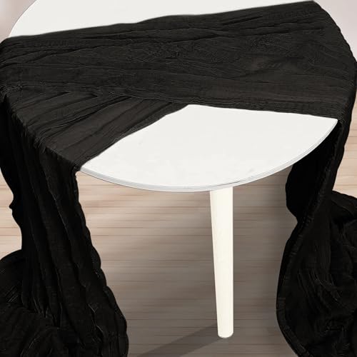 Black Cheesecloth Table Runner - 35x120 Inch, Pack of 6 - Elegant Table Decor