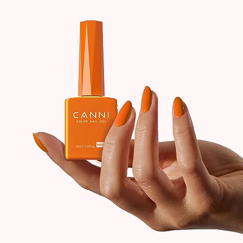 CANNI Bright Orange Gel Nail Polish - 1pc UV/LED Soak Off, High Gloss, Long Lasting