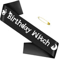 Birthday Witch Satin Sash with Glitter Lettering - Halloween Party Accessory