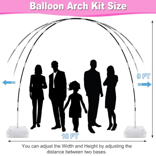 Balloon Arch Kit with Electric Pump, 9Ft Tall & 10Ft Wide Party Decoration Set