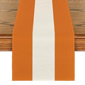 Orange White Stripes Fall Table Runner - 13x72 Inch Kitchen Decor