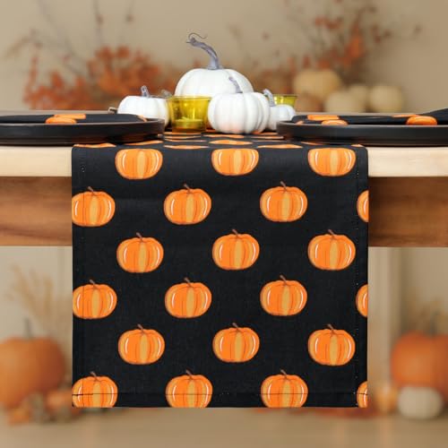 Halloween Pumpkin Table Runner 13x72 Inch - Fall Autumn Decor - PurpleEssences
