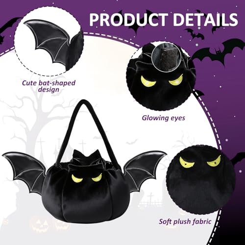 PinkSheep Light-Up Halloween Trick or Treat Bucket - Black Bat Variation