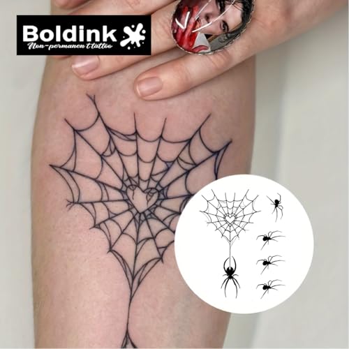 Spider Web Temporary Tattoos - Semi-Permanent Hand & Arm Design - Spider-3
