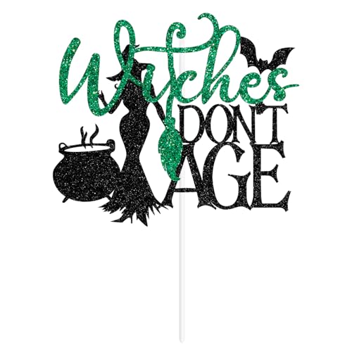 Witches Don't Age Cake Topper Halloween Witch Birthday Decoration
