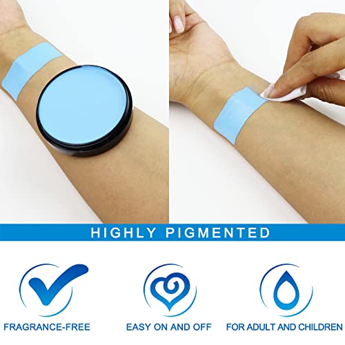 Light Blue Face Body Paint - 1.05oz Water-Based Washable Sadness Makeup for Halloween Cosplay