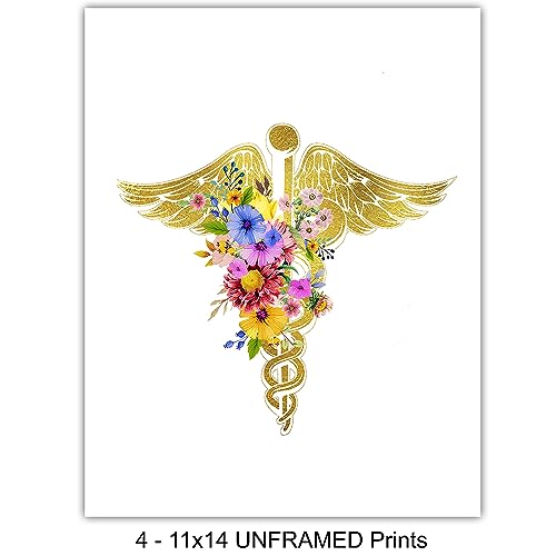 Nurse Wall Art Set 11x14 Inches - RN Gifts for Nurses, Doctors, Practitioner Decor