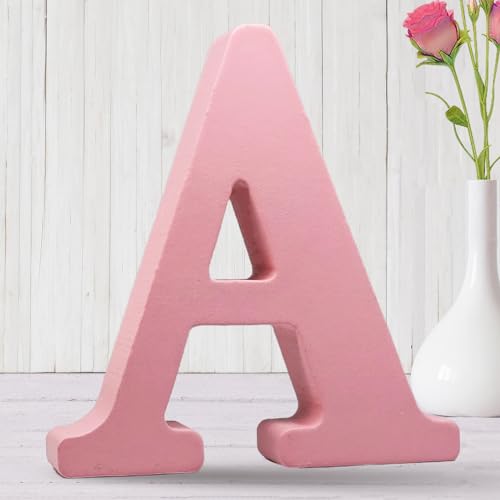 Pink Wooden Letters Unfinished Wall Decor Sign for Crafts & Home Projects - Variation A
