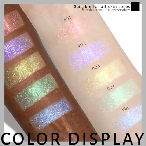 Light Blue Duochrome Eyeshadow Palette with Holographic Glitter & Brightener - Half Magic Effect