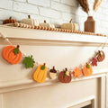 Pumpkin Fall Garland with Leaves & Acorns - 1pc Halloween & Thanksgiving Decor