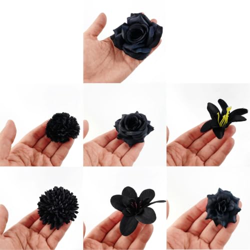 Fake Flower Heads Set - 50pcs Artificial Silk Flowers for DIY Decor