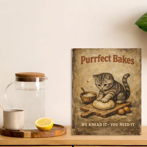 Cat Wall Art - Purrfect Bakes Canvas Decor - Variation Cat-01