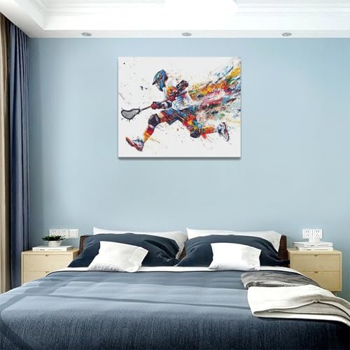Lacrosse Wall Art Canvas Print - Street Graffiti Sport Decor 20x16 Inches - Variation of THIS listing