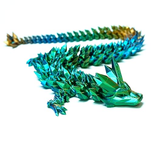 20-Inch 3D Printed Crystal Dragon Figurine - Fantasy Home Decor Gift