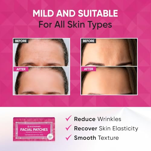 SILKDERMIS Facial Wrinkle Patches: Anti Wrinkle Facial Patches overnight- Forehead Wrinkles Treatment (Red(144 pcs))