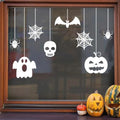 Halloween Window Clings Hanging Ghost Skull Decals - Styl 24
