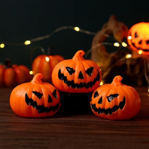 Halloween Flameless Pumpkin Lanterns Set - 3 LED Harvest Decor Lights