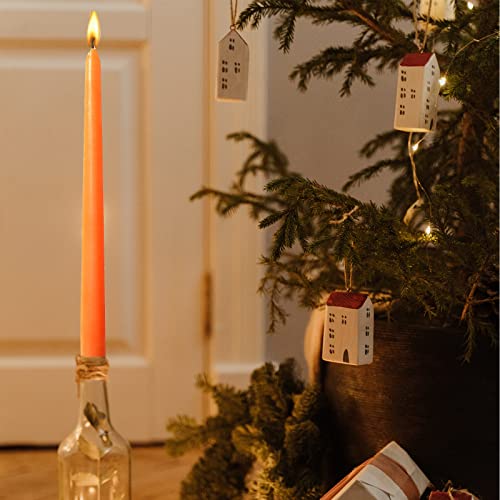 10 Inch Orange Taper Candles Set - Fall Wedding Birthday Party Home Decor
