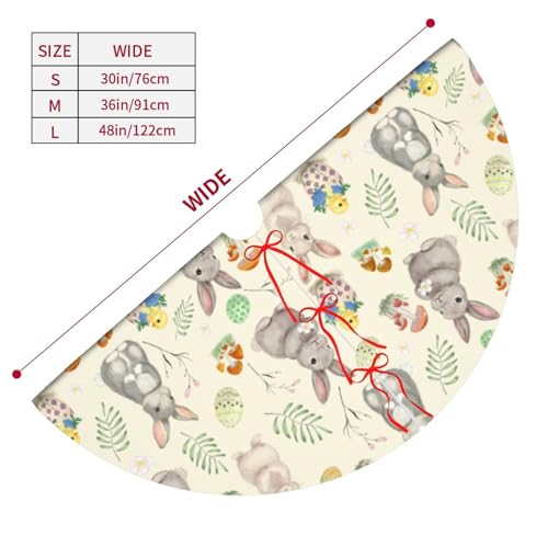 Easter / 48-Inch Bunny Christmas Tree Skirt - Festive Holiday Decor