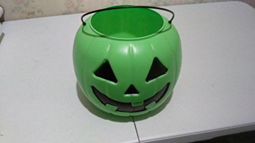 Halloween Pumpkin Jack O' Lantern Candy Bucket - Green for Trick-or-Treating