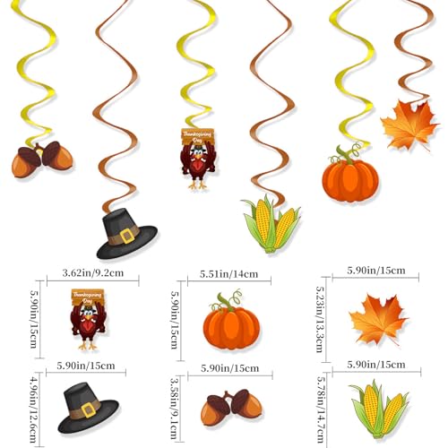 Thanksgiving Fall Banner Balloon Party Supplies Set with Maple Leaf Flags & Cake Toppers