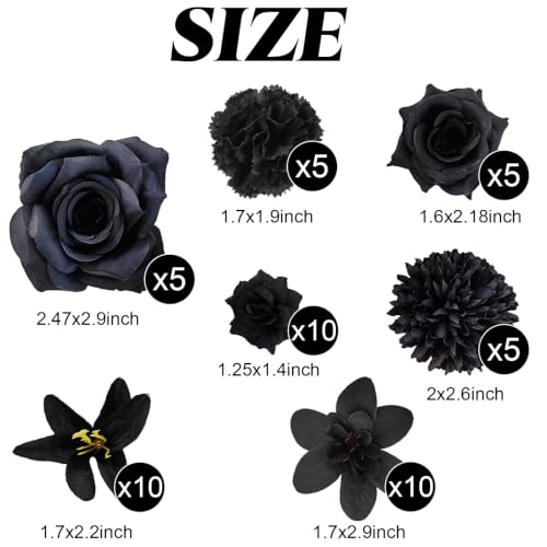 Fake Flower Heads Set - 50pcs Artificial Silk Flowers for DIY Decor