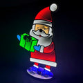 Santa Infinity Mirror Light with Stand - LED Christmas Holiday Decor - USB-Powered 16x24 Inches - Indoor Seasonal Decoration - Santa Variation