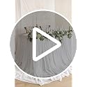 14FT Off-White Table Skirt for Wedding - Chiffon Desk Skirt with Velcro