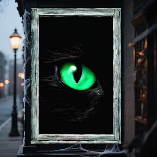 Halloween Black Cat Window Curtains - Spooky Decor for Home & Party
