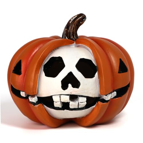 Halloween Resin Jack O Lantern Figurine - Outdoor & Indoor Pumpkin Decor