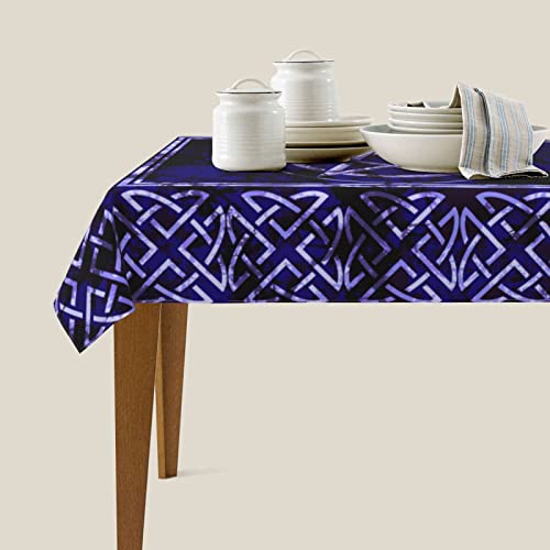 Wicca Pentagram Waterproof Picnic Tablecloth - 54x72 Inches, Black Variation