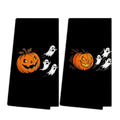 Halloween Pumpkin Ghost Kitchen Towels Set of 2 - Funny Spooky Dishcloths for Bathroom & Kitchen Decor - Ghost8 Variation