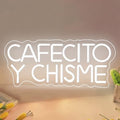 Dimmable Neon Sign Cafecito Y Chisme - Warm Coffee & Chisme Neon Light for Home & Gifts
