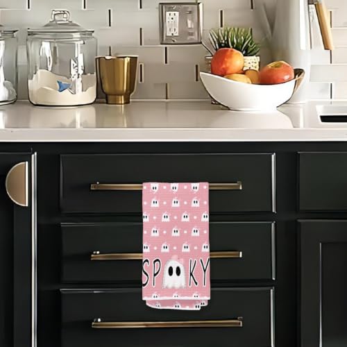 Halloween Ghost Hand Towels - Pink Fall Autumn Decor - Pumpkin-01