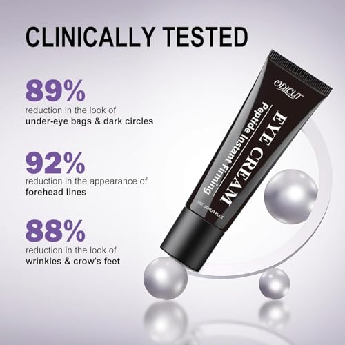 Temporary Instant Eye Tightener Cream – 30 ML Under Eye Cream for Men & Women, Helps Improve the Appearance of Dark Circles, Puffiness & Fine Lines, Anti-Aging & Firming, Mild Hydrating Formula,1PACK