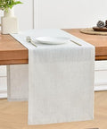 Wracra Linen Table Runner - Ivory Cream Burlap Style 13x36 Inch