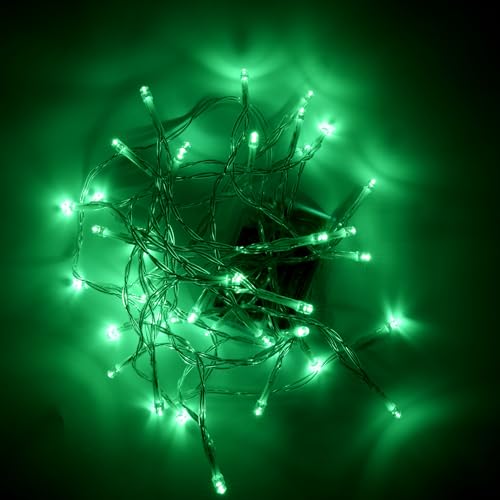 Green Battery Operated Christmas String Lights with 8 Flashing Modes 13 ft Indoor Outdoor