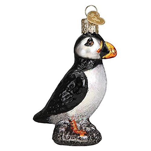 Old World Christmas Puffin Glass Ornament - Handcrafted Seaside Holiday Decoration