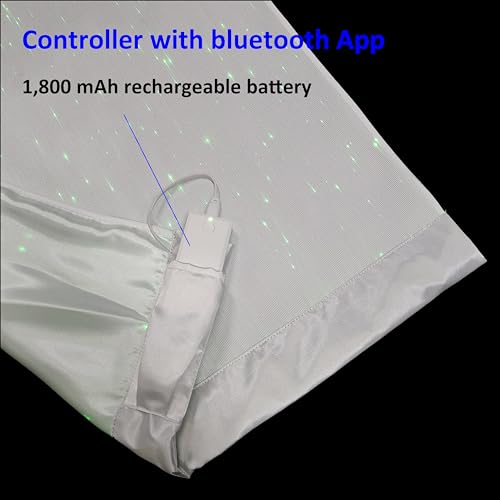 LED Fiber Optic Light Up Coffee Table Runner - White Fabric for Party & Holiday Decor