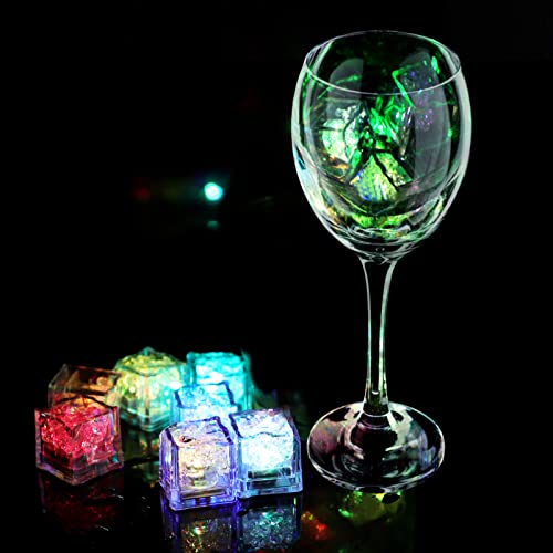 96 Pack Multi-Color Waterproof LED Ice Cubes - Light Up Drink Decor - Party & Wedding